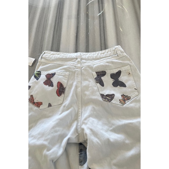 Butterfly White High Rise Jeans/Denim Pants XS - Picture 7 of 7